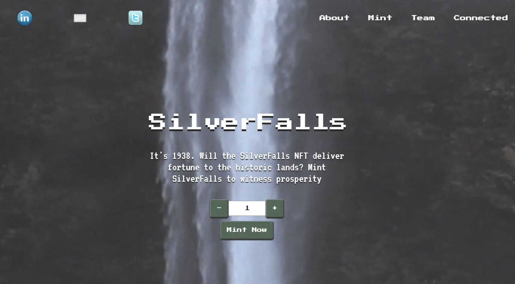 Homepage displaying a digital Silver Falls